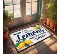 XYBH Zerbino per ingresso esterno divertente quando la vita ti dà limoni, fai qualcosa di dolce. Zerbino di benvenuto personalizzato tappetino di benvenuto estivo (50 x 80 cm)