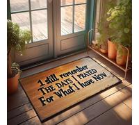 XYBH Zerbino per ingresso esterno I Still Remember The Days I Prayed For What I Have Now. Zerbino decorativo per balcone, camera da letto, per uomo (40 x 60 cm)
