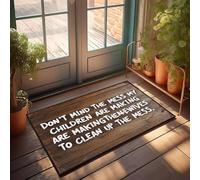 XYBH Zerbino per porta d'ingresso, con scritta "Don'T Mind The Mess My Children Are Making", zerbino per ingresso e pavimento per casa (50 x 80 cm)