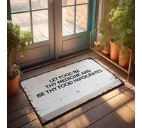 XYBH Zerbino per porta d'ingresso con scritta "Let Food Be Thy Medicine And Be Thy Food Hipocrates", set di tappetini da bagno, decorazioni autunnali per portico di casa (40 x 60 cm)