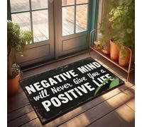 XYBH Zerbino per portico autunnale, motivo: mente negativa non ti darà mai una vita positiva. Zerbino per esterni e per esterni (50 x 80 cm)