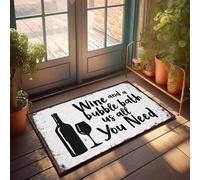 XYBH Zerbino personalizzato per porta d'ingresso vino e un bagno di bolle noi tutto ciò di cui hai bisogno. Zerbino decorativo per interni ed esterni (50 x 80 cm)