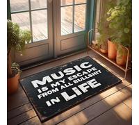 XYBH Zerbino primaverile per ingresso esterno Music Is My Escape From All Bullshit In Life. Zerbino estivo per esterni Cool Stuff per la tua stanza (50 x 80 cm)