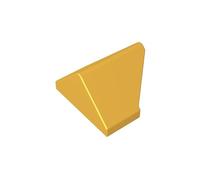 XYEIUGO GDS-1063 3049 Pendio doppio 45° 1x2, Oro metallizzato, 50 pezzi | Compatibile con mattoncini LEGO. Componenti MOC per i principali marchi edili, corrispondenza coerente dei colori. GDS-1063.