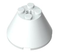 XYEIUGO GDS-1086 3943 Cono foro asse centrale 4x4x2, Bianco latte, 10 pezzi | Compatibile con mattoncini LEGO. Componenti MOC per i principali marchi edili, corrispondenza coerente dei colori. GDS-1086.