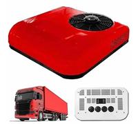 XYEJL Condizionatore d'Aria DC 12V/24V per Camper RV,Elettrico all-in-One Senza unità Esterna,Silenzioso per Camion Trattore Bus Caravan,Aria Condizionata da Tetto Bianco(Cooling Only),Red-12V