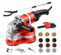 XYEJL Smerigliatrice per Calcestruzzo,Lucidatrice Elettrica Diamantata con 3 Mole Diamantate 6 Livelli di velocità per Calcestruzzo,Smerigliatrice Angolare per Lucidare Pietra,WithExtensionPole