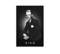 XYEMLZCC Poster decorativo da parete con cantante Bing Crosby, stampa artistica su tela, poster decorativo moderno, per camera da letto, per camera da letto, 40 x 60 cm