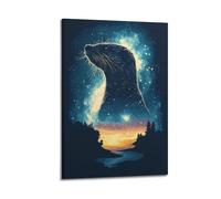 XYEMLZCC Poster decorativo da parete con lontra sotto le stelle, stampa artistica su tela, poster decorativo moderno, per camera da letto, per camera da letto (50 x 75 cm)
