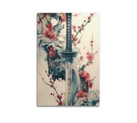 XYEMLZCC Poster decorativo da parete con spada samurai, stampa artistica su tela, poster decorativo moderno, per camera da letto, 40 x 60 cm