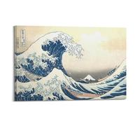 XYEMLZCC Poster decorativo da parete su tela, motivo: Kanagawa con immagine di Under The Wave, stampa moderna, per camera da letto, 60 x 90 cm