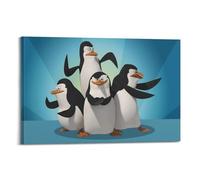 XYEMLZCC Poster decorativo da parete su tela, motivo: pinguini del Madagascar, decorazione moderna per camera da letto, per camera da letto, 60 x 90 cm