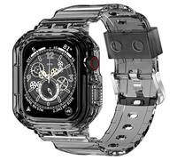 XYF Compatibile con cinturini trasparenti Apple Watch, 45mm, 44mm, 46mm, 42mm, 41mm, 40mm, 38mm, 49mm, custodia paraurti per uomo e donna, gelatina, cinturino sportivo per iWatch Ultra 2/1, Nero