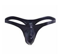 XYFfybhsd Jockstrap da Uomo Intimo Sexy Pelle Perizoma Mutande Slip Tanga Thong (Size:S,Color:Nero)