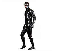 XYFfybhsd Sexy Uomo Latex Wet Look Catsuit Pelle Verniciata Bundle Installa Tutto Compreso (Size:XXXXL,Color:Nero)