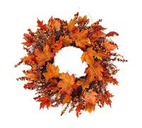XYFGSBHQ Ghirlanda Autunnale sulla Porta, Fatta a Mano, Ghirlanda di Zucca Bianca, ranuncolo, Decorazione Natalizia for la casa, Matrimonio, Capodanno, Fiore Artificiale(45cm D)