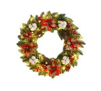 XYFGSBHQ Ghirlanda Natalizia, Ghirlanda for Porta d'ingresso con luci, Ghirlanda Vintage da Fattoria con pigne, Decorazioni Natalizie for Il Ringraziamento, 40/30 cm(40cm A)