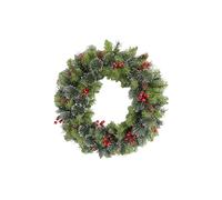 XYFGSBHQ Ghirlanda Natalizia, Ghirlanda for Porta d'ingresso con luci, Ghirlanda Vintage da Fattoria con pigne, Decorazioni Natalizie for Il Ringraziamento, 40/30 cm(30CM D)