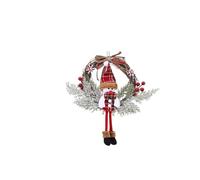 XYFGSBHQ Ghirlanda Natalizia, Ghirlanda for Porta d'ingresso con luci, Ghirlanda Vintage da Fattoria con pigne, Decorazioni Natalizie for Il Ringraziamento, 40/30 cm(20CM E)