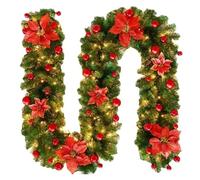 XYFGSBHQ Ghirlanda Natalizia in Rattan Decorativa for Scale, Camino, Decorazione Natalizia, Albero di Natale, Striscione in Rattan, Ciondolo for Scale di casa(A)