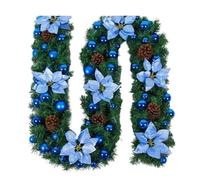 XYFGSBHQ Ghirlanda Natalizia in Rattan Decorativa for Scale, Camino, Decorazione Natalizia, Albero di Natale, Striscione in Rattan, Ciondolo for Scale di casa(E)