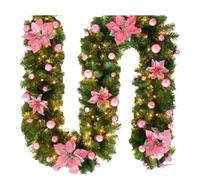 XYFGSBHQ Ghirlanda Natalizia in Rattan Decorativa for Scale, Camino, Decorazione Natalizia, Albero di Natale, Striscione in Rattan, Ciondolo for Scale di casa(B)