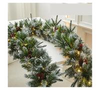 XYFGSBHQ Ghirlande di Natale con pigne, Bacche Rosse, ghirlande di Natale Artificiali for la casa, Albero di Natale, Scale, Porta, Decorazione di Capodanno(T702-2M Light)