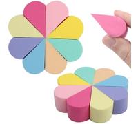 XYGK Spugnette morbide per il trucco, 16 spugne riutilizzabili per la pittura del viso, spugnette colorate a forma di petalo, miscelatori di bellezza a doppio uso per fondotinta liquido, crema, fard