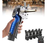 XygZythror Kit di Strumenti per Svasatura Automatica A Batteria al Litio, Espansore per Tubi Idraulici Elettrica Strumento, per Tubi HVAC, Rame E Alluminio 8个夹头