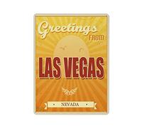 XYHH Targa in metallo con illustrazione vettoriale vintage turistica di Las Vegas Nevada, targa in metallo retrò per casa, cucina, ufficio, giardino, garage, decorazione da parete, CYY40 x 30 cm