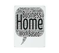 XYHH Targa in metallo con scritta in inglese "The for Against A Home Based Business Text Background Word Cloud Concept-Metal Sign Retro Home Kitchen Office Garden Garage Wall Decor Tin Placca CYY40 x