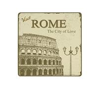 XYHH Targa in metallo vintage, poster turistico con illustrazione visitare Roma la città dell'amore - Targa in metallo retrò per casa, cucina, ufficio, giardino, garage, decorazione da parete CYY30 x