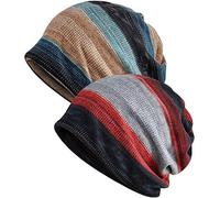 XYIYI Berretto Cappello Chemo Beanie Slouchy Copricapo Avvolge Cappelli Cancro per Donna (2 Pezzi Banda-D)