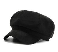 XYIYI Berretto con visiera alla moda, cappello a mongolfiera, berretto con visiera Paperboy Gatsby, cappello ottagonale per donne e ragazze, Nero , Taglia unica