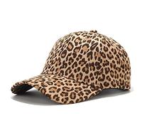 XYIYI Berretto da baseball classico originale in cotone, regolabile, cappello non costruito, tinta unita, Leopard Khaki, Taglia unica