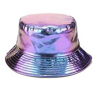 XYIYI Cappelli da pioggia da donna Cappello da pioggia impermeabile a tesa larga Cappello da pioggia, Pelle Viola Blu, Taglia unica