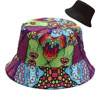 XYIYI - Cappello alla pescatora, da spiaggia, cappelli da donna, reversibile, double face, Funghi psichedelici, Taglia unica