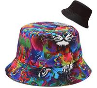 XYIYI - Cappello alla pescatora, da spiaggia, cappelli da donna, reversibile, double face, Tigre., Taglia unica