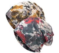XYIYI Cappello da donna per chemioterapia, in cotone, morbido, 2 pz inchiostro fiore grigio rosso), Taglia unica