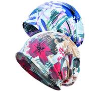 XYIYI Cappello da donna per chemioterapia, in cotone, morbido, 2pcs inchiostro acqua rosso blu-w, Taglia unica