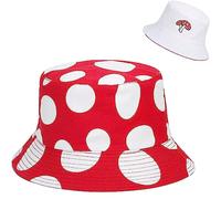 XYIYI Cappello da pescatore a forma di funghi per donne e uomini, da viaggio, spiaggia, cappello da sole all'aperto, Fungo Rosso Bianco, taglia unica
