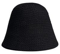 XYIYI Cappello da pescatore da donna in tessuto a rete all'uncinetto, cappello estivo da spiaggia, nero, Taglia unica