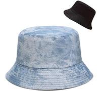 XYIYI Cappello da Pescatore da Spiaggia, Cappello da Pescatore da Donna, Reversibile a Doppio Lato, Jean, 56-58 cm