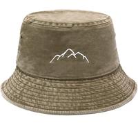 XYIYI Cappello da pescatore lavato montagna vintage ripiegabile estivo spiaggia pesca cappelli da sole per uomo donna, Mountain Khaki, taglia unica