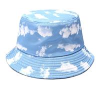 XYIYI Cappello sveglio del pescatore della spiaggia del cappello della benna per le donne degli uomini ragazze adolescenti, Blu nuvola., Etichettalia unica