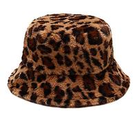 XYIYI Leopardo Marrone Cappello da Pescatore in Pelliccia Soffice Cappello Invernale Berretto da Pescatore per Donne Ragazze