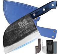 XYJ Authentic Since 1986, Ancient Forged Butcher Knives,Serbian Chef Knife With Sheath,Tiny Knife,Chinese Vegetable Meat Cleaver For Kitchen Camping Outdoor,Full Tang,High Carbon Steel (6,7 inch)