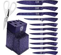 XYJ Authentic Since 1986 - Set di coltelli da cucina, in acciaio inox giapponese, con portacoltelli, forbici, spelucchino, coltello da bistecca, coltello da pane