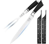 XYJ Carving Knives Set, 10 Inch Slicing Knife and Fork, Stainless Steel Professional Carving Meat Cleaver Knife With Ergonomic Handle, Kitchen Tools for Home