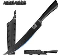 XYJ Coltello da cucina da 9,5 pollici, con coperchio in plastica, manico ergonomico, in acciaio inox, affettatrice Fish Fille Meat Knife, Cleaver Cooking Chef Knife